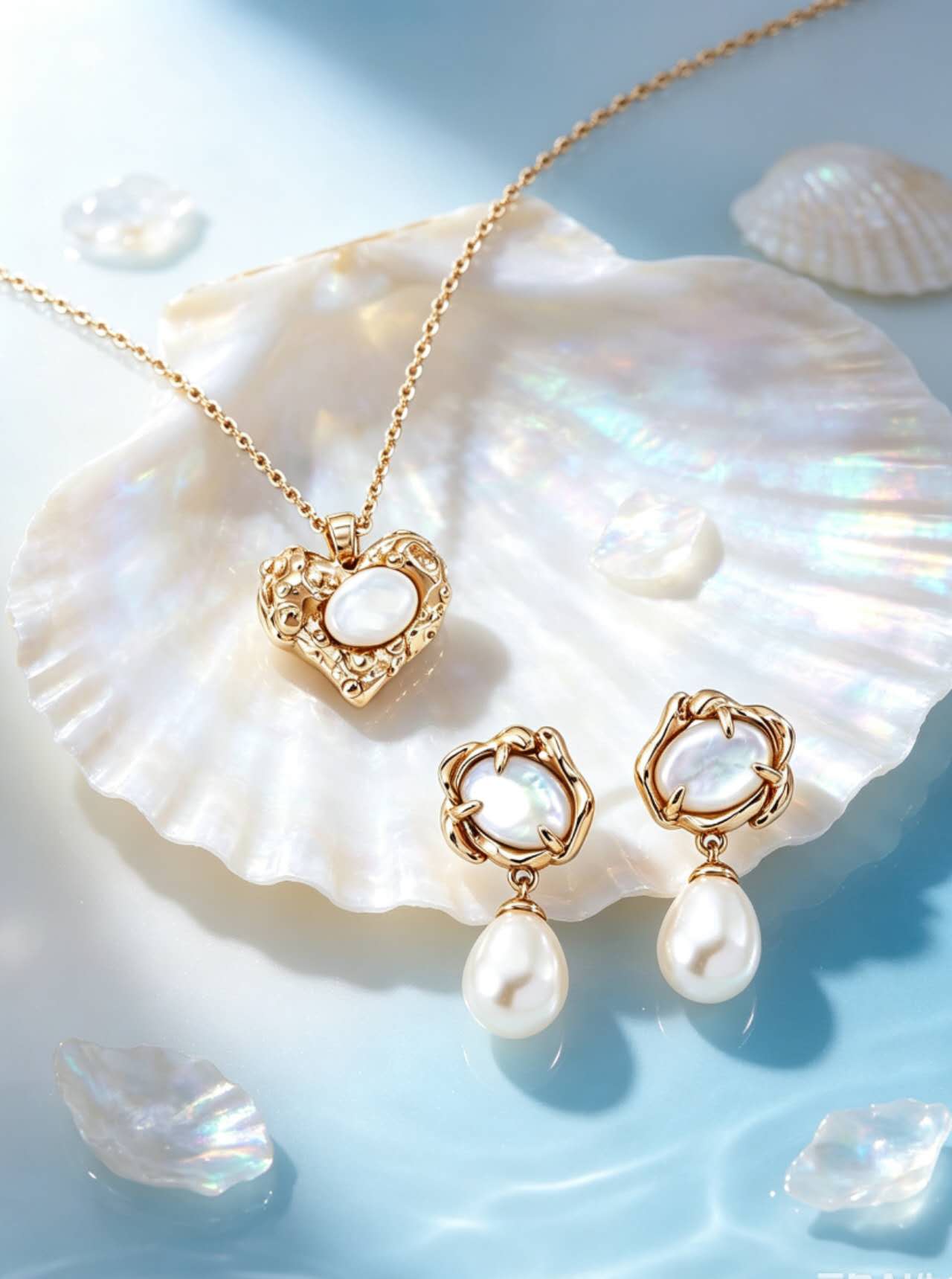 Moonlit Heart Pearl Set