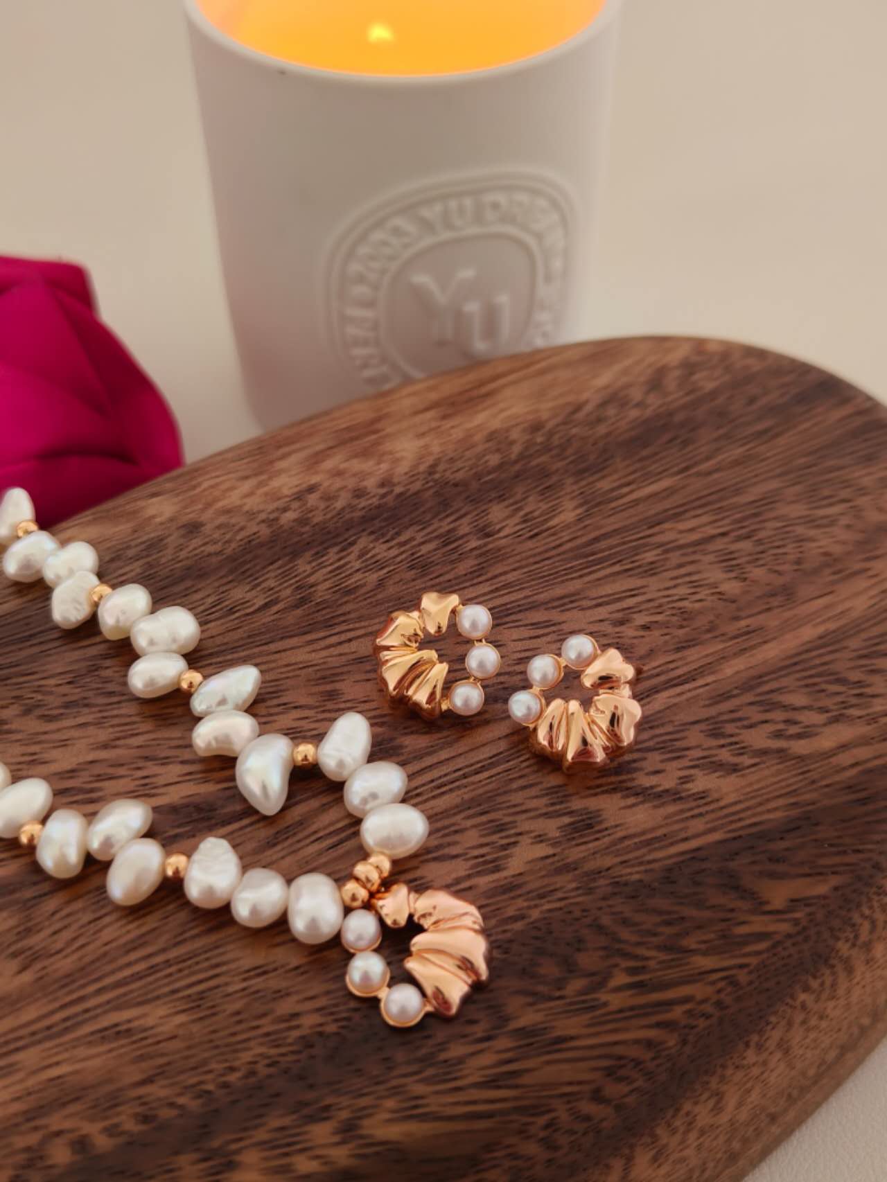 Golden Bloom Pearl Set