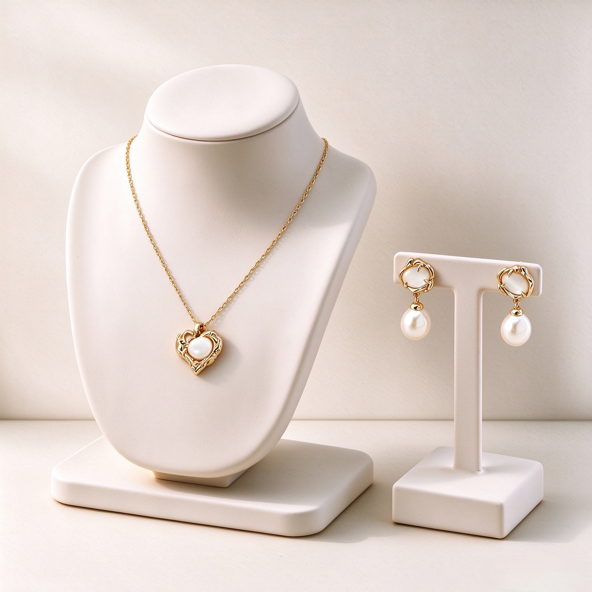 Moonlit Heart Pearl Set