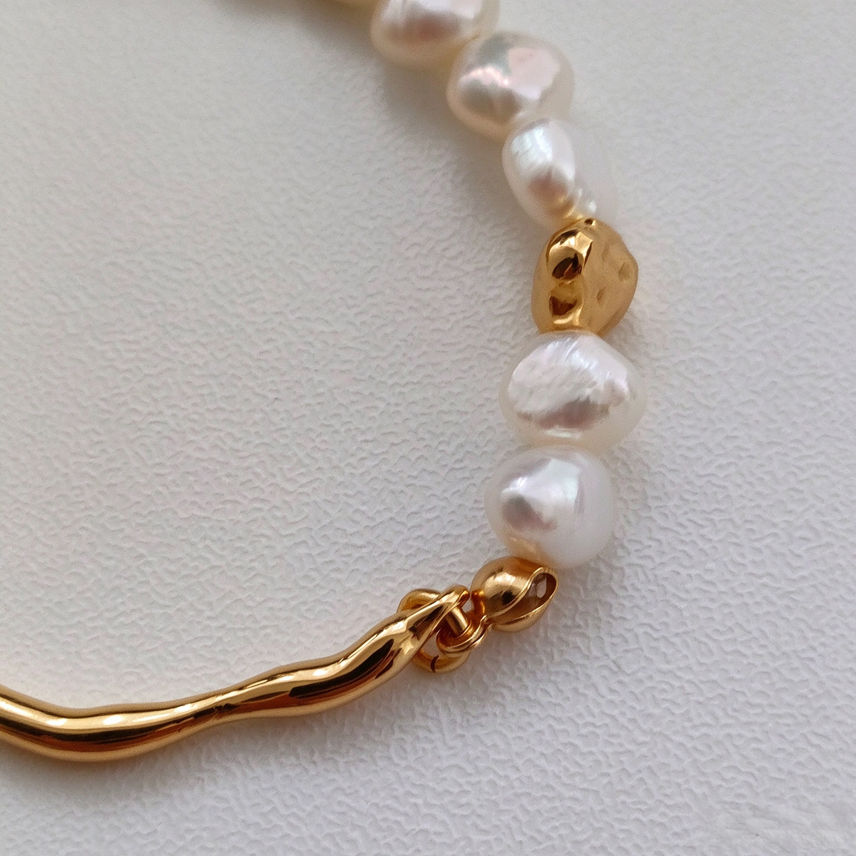 Freeform Pearl Toggle Bracelet